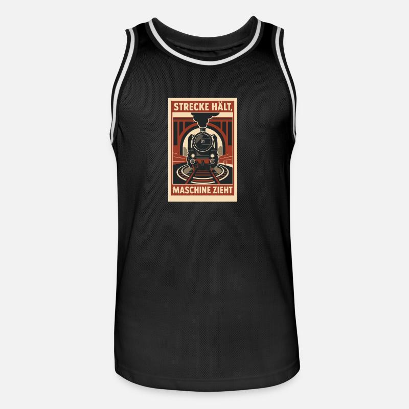 Railway Track Holds Machine Pulls - Men's Basketball Jersey - black/white