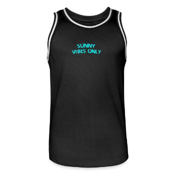 Ambiance ensoleillée uniquement - Maillot de basket Homme - noir/blanc - Devant - AI Model Male 185 dark (185cm)