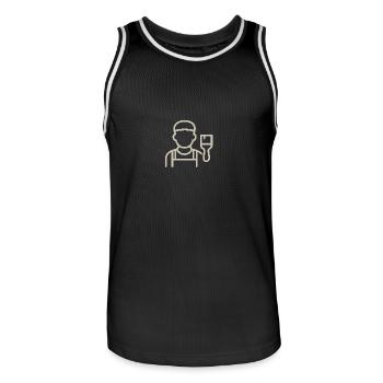 Der Maler - Männer Basketball-Trikot - Schwarz/Weiß - Vorne - AI Model Male 185 dark (185cm)