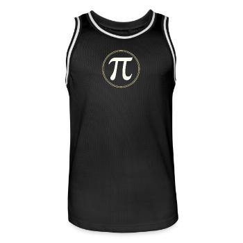 π in Circle – The Elegance of Constants - Men's Basketball Jersey - black/white - Front - AI Model Male 185 dark (185cm)