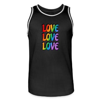 amour amour amour LGBTQ Pride - Maillot de basket Homme - noir/blanc - Devant - AI Model Male 185 dark (185cm)