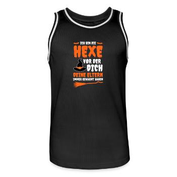 Witch Witch Broom Witch Costume Halloween - Men's Basketball Jersey - black/white - Front - AI Model Male 185 dark (185cm)