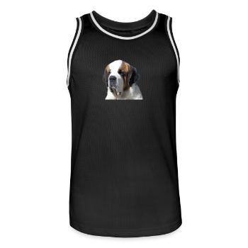 Bernhardiner - Männer Basketball-Trikot - Schwarz/Weiß - Vorne - AI Model Male 185 dark (185cm)