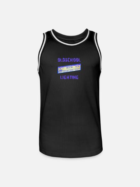 oldschool lighting - MA Lightcommander - Männer Basketball-Trikot - Schwarz/Weiß