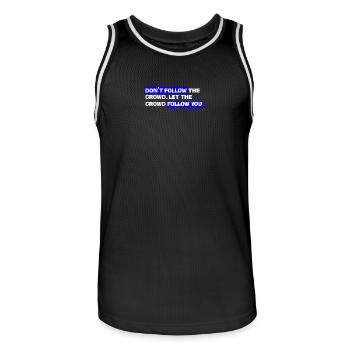 Folgen Sie nicht der Menge – lassen Sie das Publikum Ihnen folgen - Männer Basketball-Trikot - Schwarz/Weiß - Vorne - AI Model Male 185 dark (185cm)