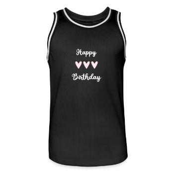 ALLES GUTE ZUM GEBURTSTAG!. ALLES GUTE ZUM GEBURTSTAG!. JAHRESTAG. - Männer Basketball-Trikot - Schwarz/Weiß - Vorne - AI Model Male 185 dark (185cm)
