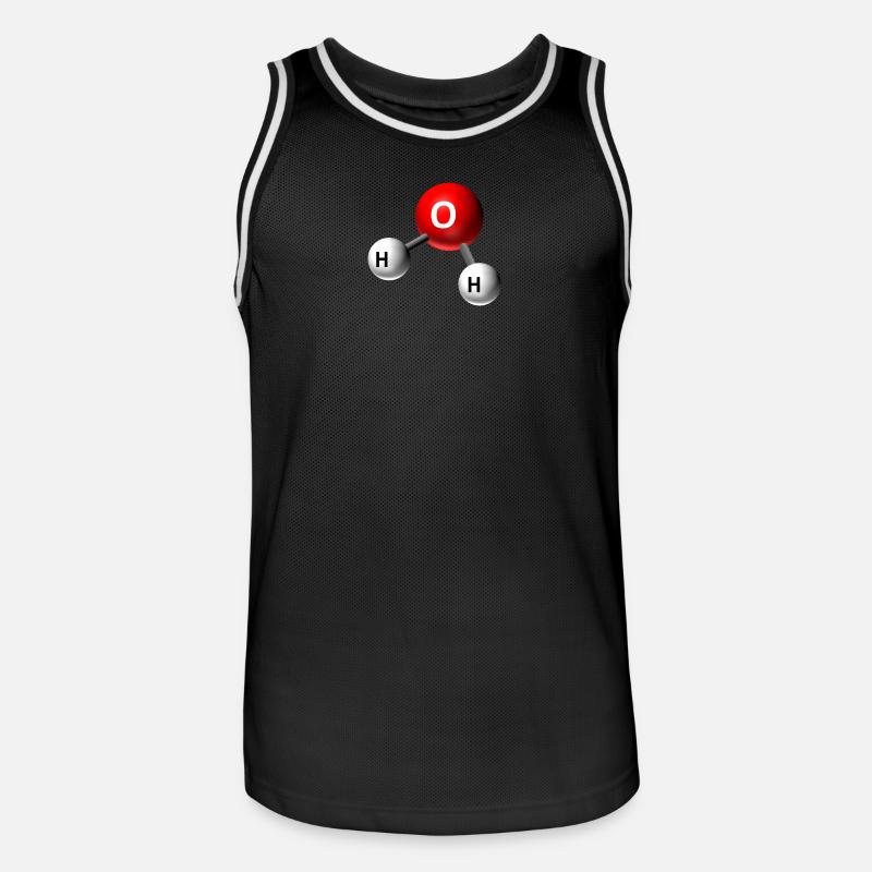 Graphique de la molécule d’eau - Maillot de basket Homme - noir/blanc