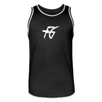FG - Männer Basketball-Trikot - Schwarz/Weiß - Vorne - AI Model Male 185 dark (185cm)