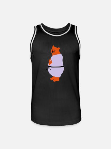 taekwondo bear - Men's Basketball Jersey - black/white