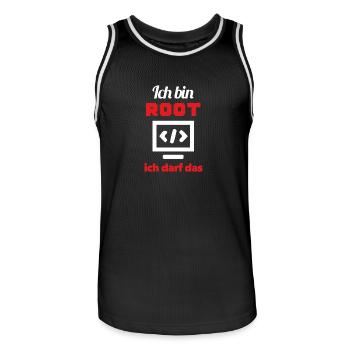 root darf das - Männer Basketball-Trikot - Schwarz/Weiß - Vorne - AI Model Male 185 dark (185cm)