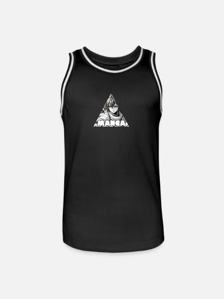 Manga - Männer Basketball-Trikot - Schwarz/Weiß