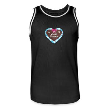 Lebkuchenherz, Herz, Bierchen, Bier - Männer Basketball-Trikot - Schwarz/Weiß - Vorne - AI Model Male 185 dark (185cm)