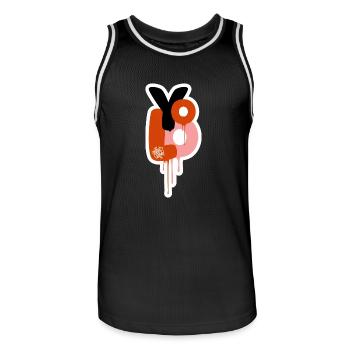 Yolo you only live once - Graffiti Styles - Men's Basketball Jersey - black/white - Front - AI Model Male 185 dark (185cm)