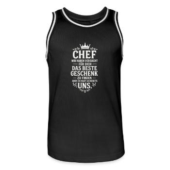 best gift coworker office - Men's Basketball Jersey - black/white - Front - AI Model Male 185 dark (185cm)