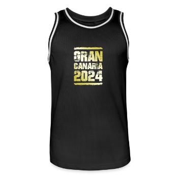 Gran Canaria 2024 Gold - Männer Basketball-Trikot - Schwarz/Weiß - Vorne - AI Model Male 185 dark (185cm)