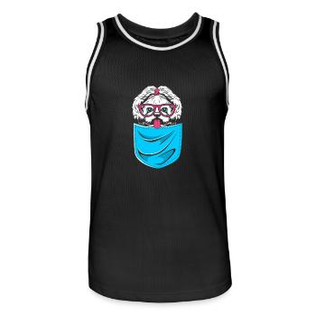 Shih Tzu - Maillot de basket Homme - noir/blanc - Devant - AI Model Male 185 dark (185cm)