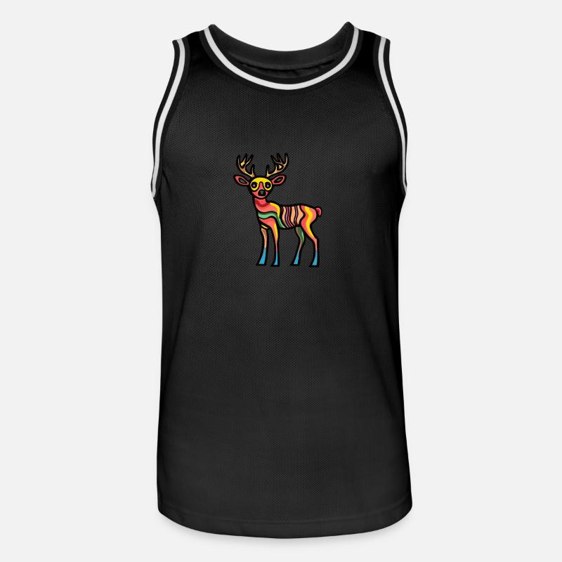 Cervo Halloween Animale - Maglia da basket per uomo - nero/bianco