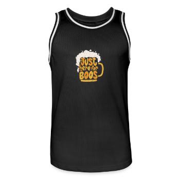 Ich bin nur für die Buhen hier Halloween-Outfits - Männer Basketball-Trikot - Schwarz/Weiß - Vorne - AI Model Male 185 dark (185cm)