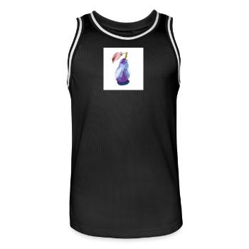 Pear in Pastels Abstract - Men's Basketball Jersey - black/white - Front - AI Model Male 185 dark (185cm)