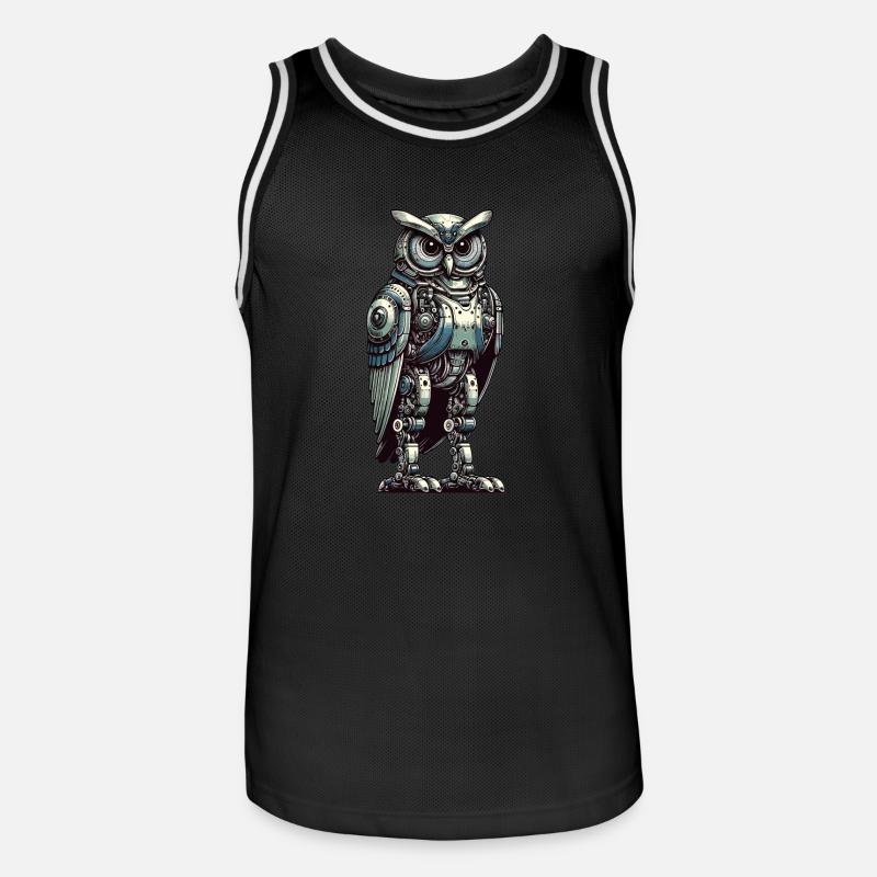 Eule Roboter, Roboter-Eule - Männer Basketball-Trikot - Schwarz/Weiß