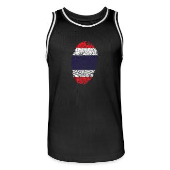 Fingerprint - Thailand - Männer Basketball-Trikot - Schwarz/Weiß - Vorne - AI Model Male 185 dark (185cm)