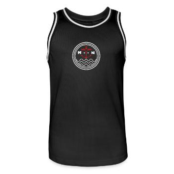 Design Projekt Moin - Männer Basketball-Trikot - Schwarz/Weiß - Vorne - AI Model Male 185 dark (185cm)