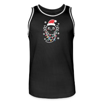 Santa Spiderling Christmas Lights - Men's Basketball Jersey - black/white - Front - AI Model Male 185 dark (185cm)