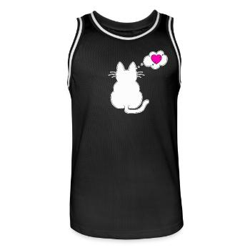 Love my cat & my cat loves me - Men's Basketball Jersey - black/white - Front - AI Model Male 185 dark (185cm)