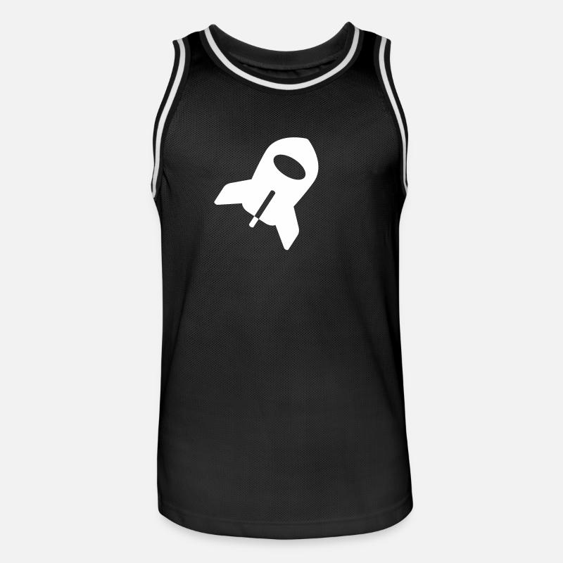 Astronaute cosmonaute fusée spatiale - Maillot de basket Homme - noir/blanc