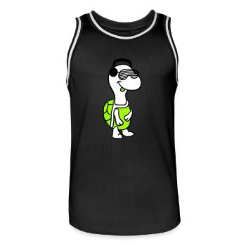 Süße coole DJ Schildkröte Party Club Musik Spaß - Männer Basketball-Trikot - Schwarz/Weiß - Vorne - AI Model Male 185 dark (185cm)
