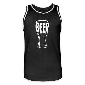 Beer - Funny Beer Logo Tshirt - Men's Basketball Jersey - black/white - Front - AI Model Male 185 dark (185cm)