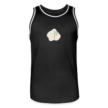 Potted plant - Men's Basketball Jersey - black/white - Front - AI Model Male 185 dark (185cm)