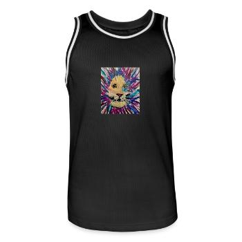 Lucas Löwe - Männer Basketball-Trikot - Schwarz/Weiß - Vorne - AI Model Male 185 dark (185cm)