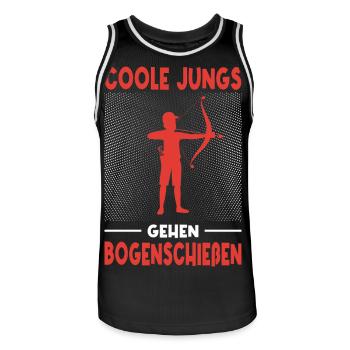 Bogenschießen Geschenk Bogenschütze Jungs - Männer Basketball-Trikot - Schwarz/Weiß - Vorne - AI Model Male 185 dark (185cm)