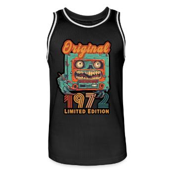 1972 Original Limited Edition Cassette anniversaire - Maillot de basket Homme - noir/blanc - Devant - AI Model Male 185 dark (185cm)
