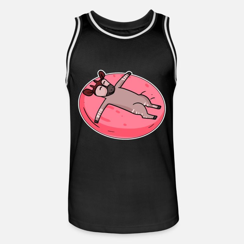 Schlafendes Okapi Waldgiraffe - Männer Basketball-Trikot - Schwarz/Weiß