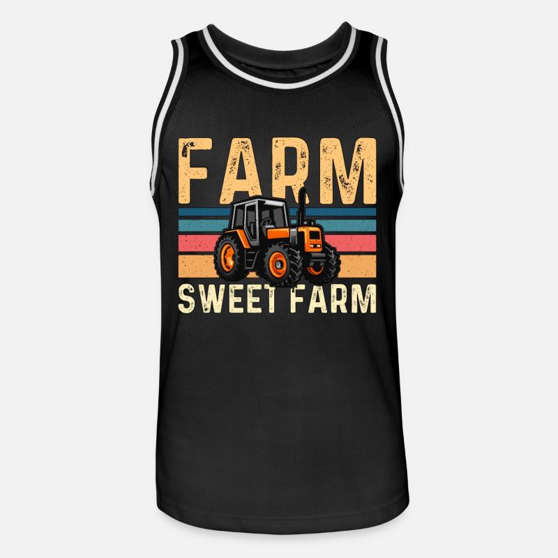 Moissonneuse-batteuse Farm Sweet Farm Farmer Moissonneuse-batteuse - Maillot de basket Homme - noir/blanc