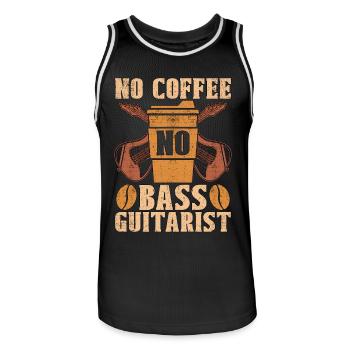 Bass Guitarist No Coffee No Musician Coffee Lover - Männer Basketball-Trikot - Schwarz/Weiß - Vorne - AI Model Male 185 dark (185cm)
