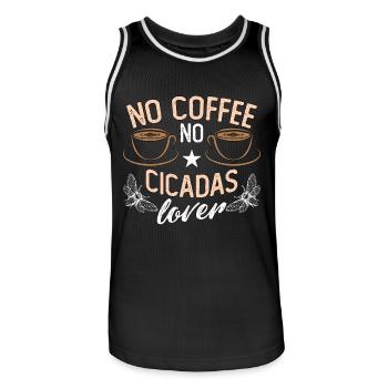 Cicadas Lover No Coffee No Entomology Coffee Lover - Men's Basketball Jersey - black/white - Front - AI Model Male 185 dark (185cm)