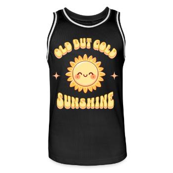 Old but Gold Sunshine Sonnenschein - Männer Basketball-Trikot - Schwarz/Weiß - Vorne - AI Model Male 185 dark (185cm)