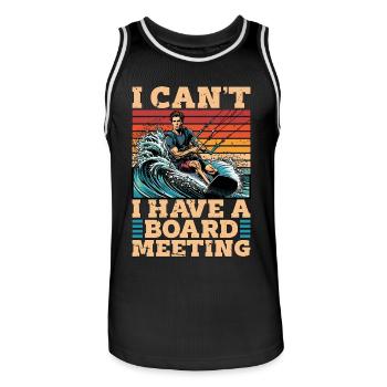 Kiteboarding I Can't I Have A Board Water Sports - Men's Basketball Jersey - black/white - Front - AI Model Male 185 dark (185cm)