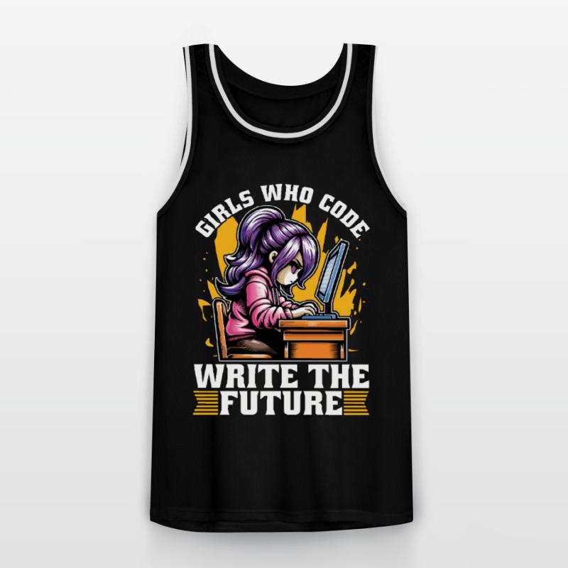Coder Girls Who Code Write The Future Developer Männer Basketball-Trikot