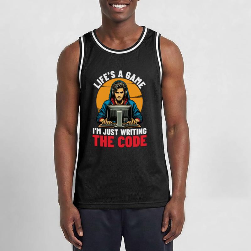 Coder Life's A Game I'm Just Web Developer Coders Männer Basketball-Trikot