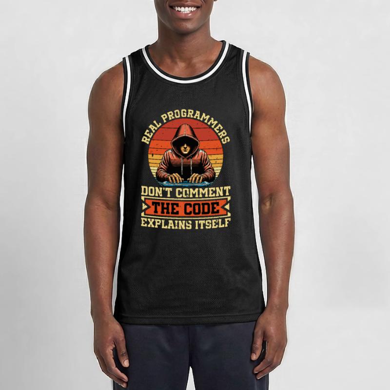 Coder Real Programmers Don't Comment Web Developer Männer Basketball-Trikot