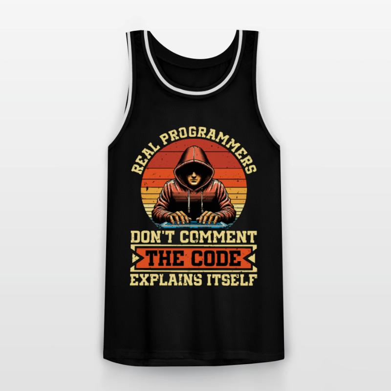 Coder Real Programmers Don't Comment Web Developer Männer Basketball-Trikot
