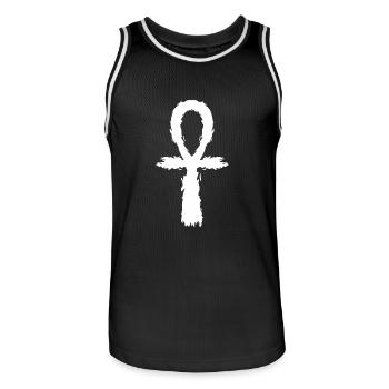 Icône de signe Ankh - Maillot de basket Homme - noir/blanc - Devant - AI Model Male 185 dark (185cm)