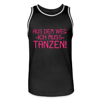Aus dem Weg ich muss tanzen - Männer Basketball-Trikot - Schwarz/Weiß - Vorne - AI Model Male 185 dark (185cm)