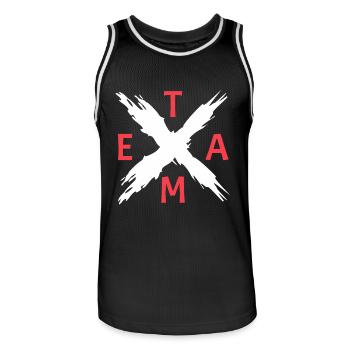 Team Cross Crew Crew - Men's Basketball Jersey - black/white - Front - AI Model Male 185 dark (185cm)