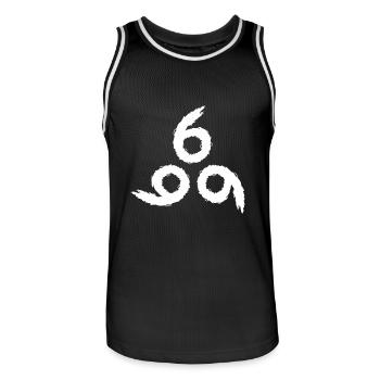 666 Symbole Satan - Maillot de basket Homme - noir/blanc - Devant - AI Model Male 185 dark (185cm)
