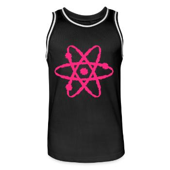 Science symbol - Men's Basketball Jersey - black/white - Front - AI Model Male 185 dark (185cm)